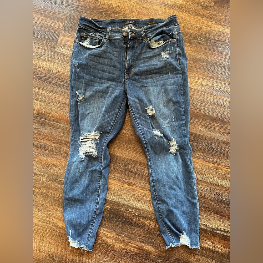 Judy Blue Distressed Skinny Jeans Size 16W